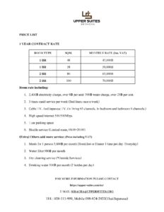 PRICE LIST SRIRACHA (ENG)