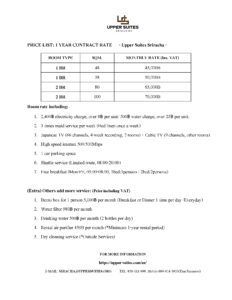 PRICE LIST SRIRACHA (ENG)